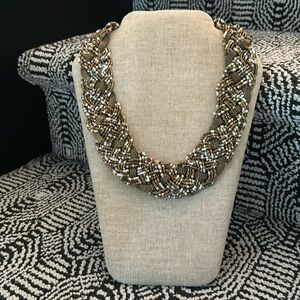 Beaded/gold Metal Collar Necklace